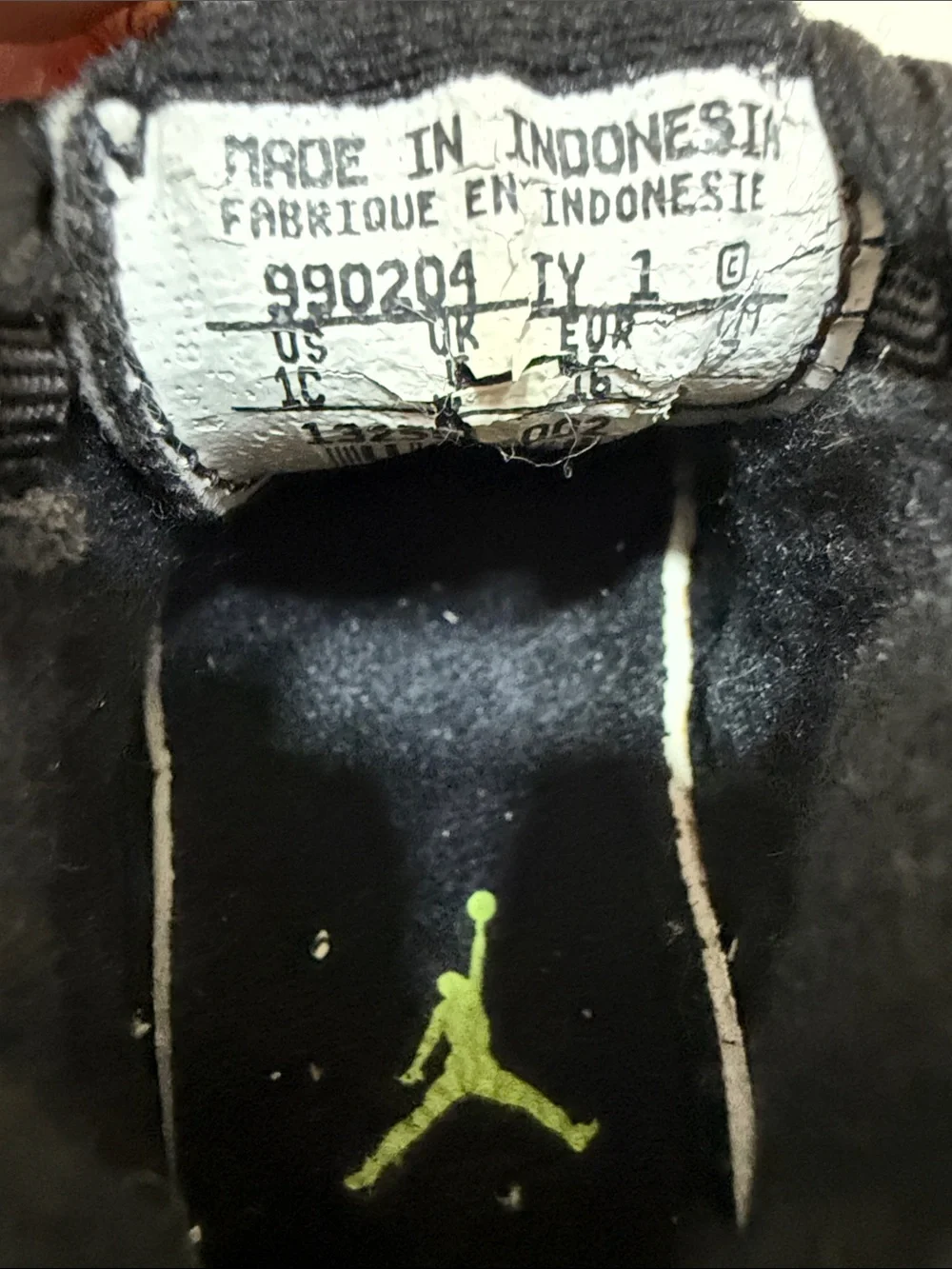 Jordan Black Toddler Sneakers with Lime Jumpman Accent